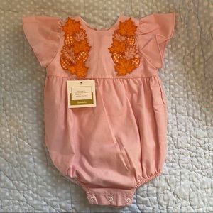 Dondolo Leaf Harvest Pumpkin Fall Bubble 9 months NWT Pink